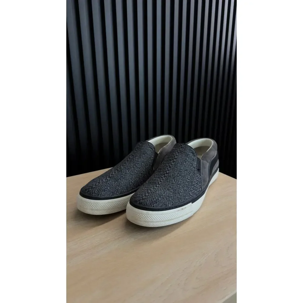Louis Vuitton Twister‎ Grey Slip-On Sneakers Suede, Wool, Leather